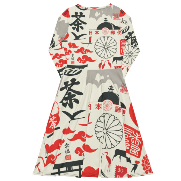 All-over print long sleeve midi dress - Image 6