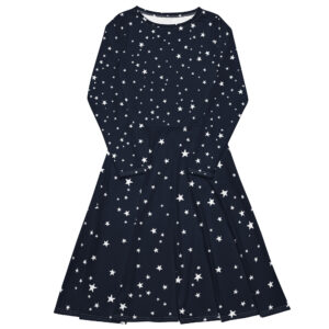 All-over print long sleeve midi dress