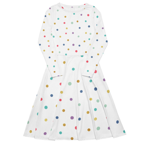 All-over print long sleeve midi dress