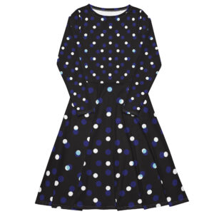 All-over print long sleeve midi dress