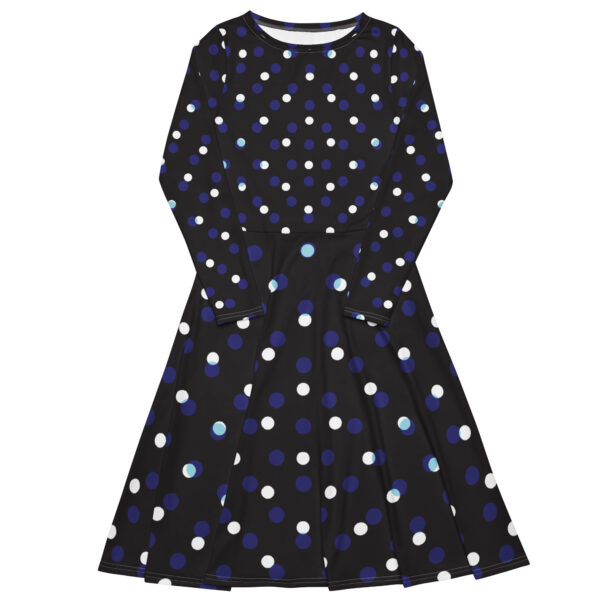 All-over print long sleeve midi dress