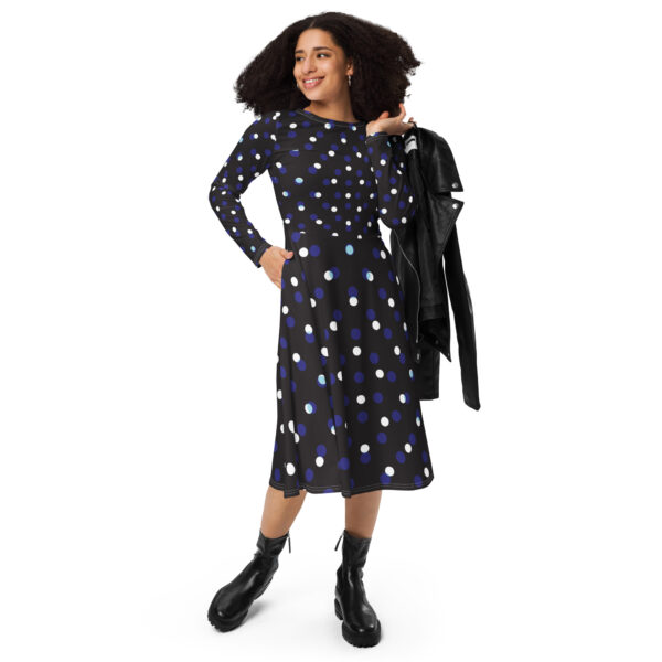 All-over print long sleeve midi dress - Image 5