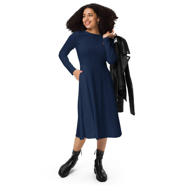 All-over print long sleeve midi dress - Image 5