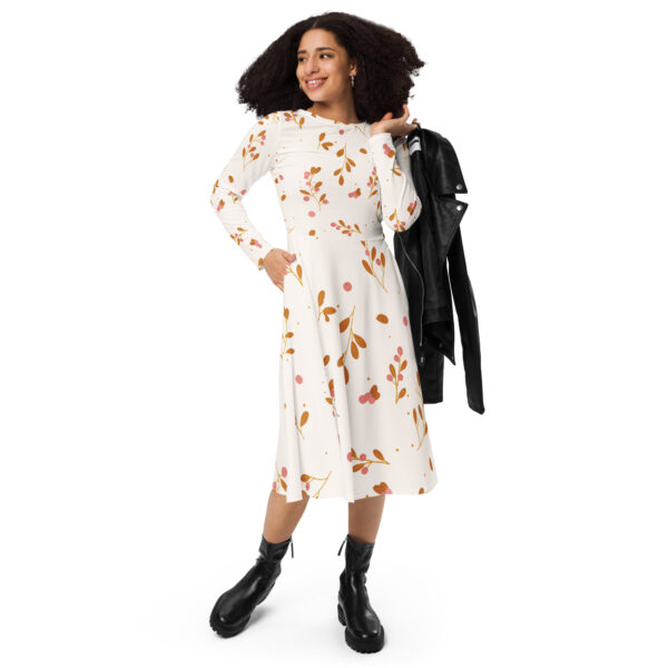 All-over print long sleeve midi dress - Image 5
