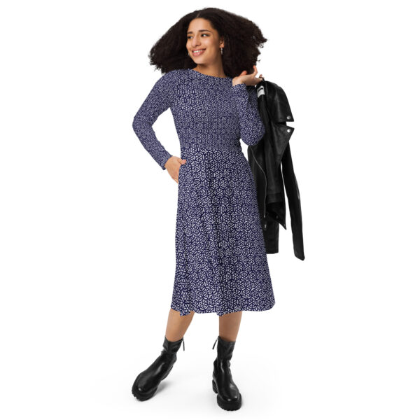 All-over print long sleeve midi dress - Image 5