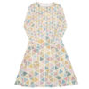 All-over print long sleeve midi dress