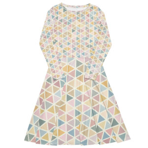 All-over print long sleeve midi dress
