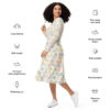 All-over print long sleeve midi dress - Image 2