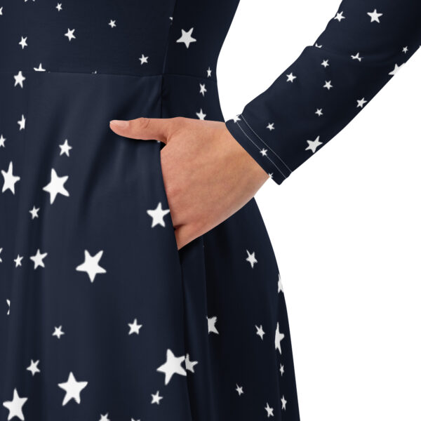 All-over print long sleeve midi dress - Image 5