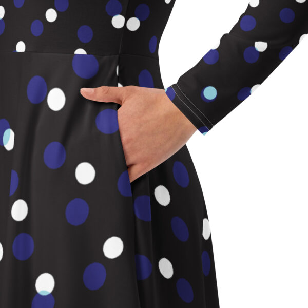 All-over print long sleeve midi dress - Image 4