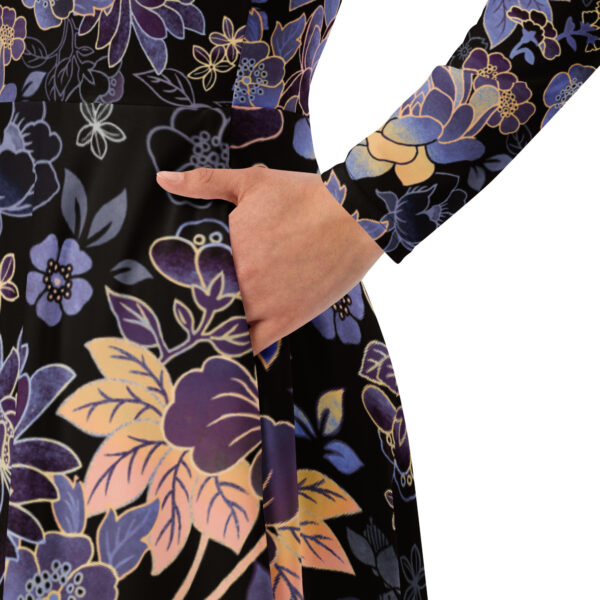 All-over print long sleeve midi dress - Image 4