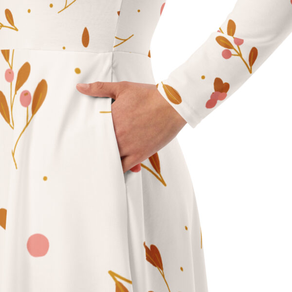 All-over print long sleeve midi dress - Image 4