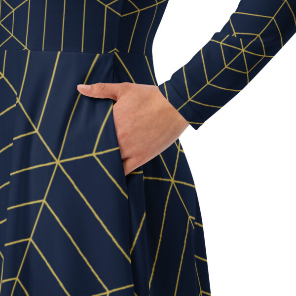 All-over print long sleeve midi dress - Image 3