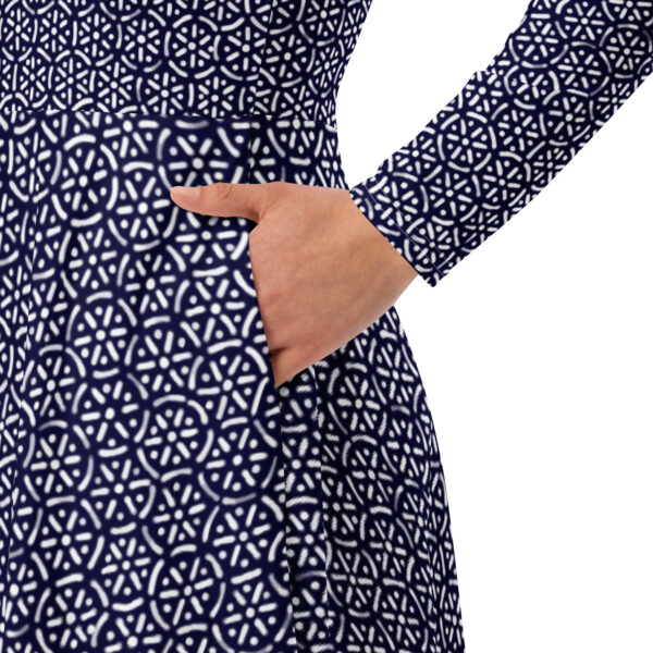 All-over print long sleeve midi dress - Image 3