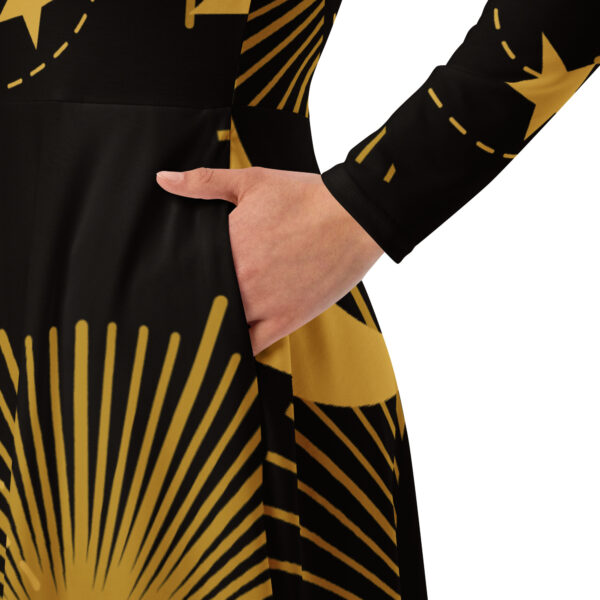 All-over print long sleeve midi dress - Image 3