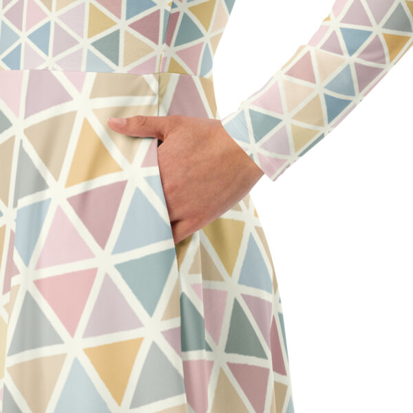 All-over print long sleeve midi dress - Image 3