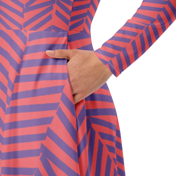 All-over print long sleeve midi dress - Image 3